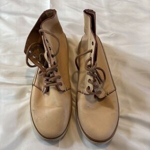 REEF Womens Size 7 Leather Tan Lace‎ Up Shoes Sneakers Walled LE Sample